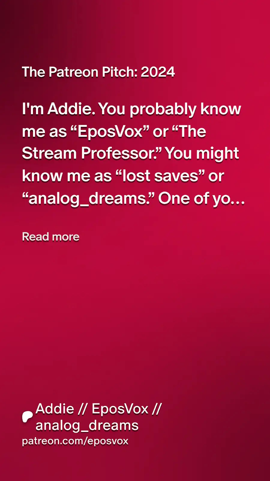 The Patreon Pitch: 2024