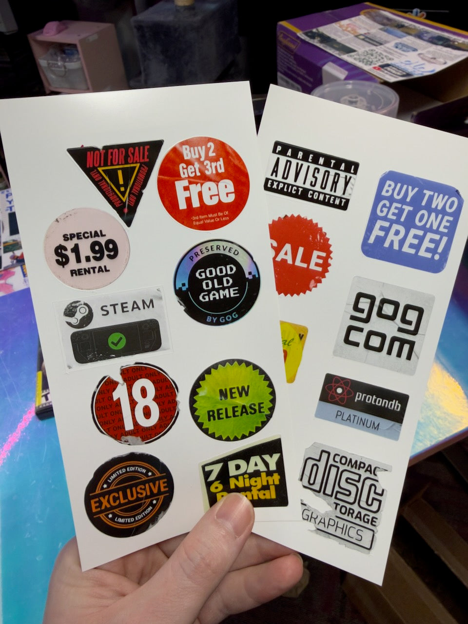 Game Shop Sticker Pack 1