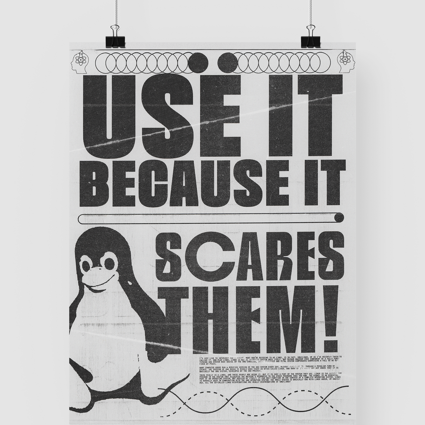 "Use it / Scare them" Linux Poster Print